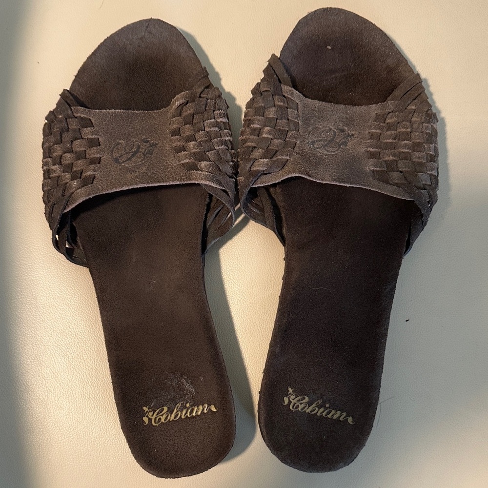 Cobian Dark Brown Leather Woven Sandals - Picture 4 of 4